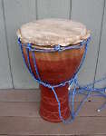 African djembe that needs to be rebuilt.