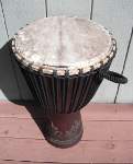 Djembe hand drum with a fresh skin.