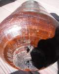 Large crack at the base of a tabla shell.