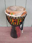 African djembe hand drum with new rope and a fresh skin.