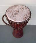 African Djembe hand drum with new goatskin head.