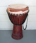 Djembe drum that needs to be repaired.
