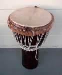 African djembe with an old drum head.