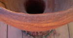 The bearing edge of an African djembe that's been shaped and smoothed.