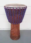 African djembe hand drum with a new drum head, new rings and new rope.