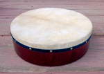 The skin on the frame of a bodhran had been replaced.