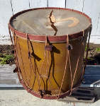Very old bass drum falling apart.