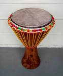 A fully restored djembe hand drum.