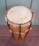 Garifuna drum from Belize that's had the skin replaced.