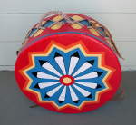 Colorful ceremonial drum with new lacing.