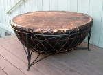 An old and damaged nagara drum.