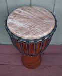African djembe hand drum with a new drum head.