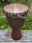 African hardwood djembe hand drum.