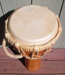 Djembe hand drum with a new skin.