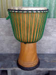 African djembe with a new goatskin drumhead.