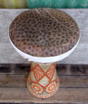 Clay sombaty drum with a fresh fishskin.