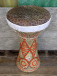 Ceramic mother of pearl sombati with new fish skin drumhead.
