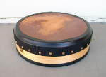 Irish bodhran drum with a warped skin.