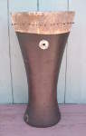 African peg drum with a fresh goat skin.